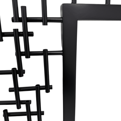 Luxury Iron Frame Rectangular Mirror 107cm x 81cm Black Modern Wall Décor - Image 9