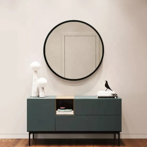 Round Timeless Mirror 100cm Wood Black