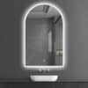 Arched LED Bathroom Mirror 100cm x 75cm Frameless Frosted Dimmable Anti Fog Defogger
