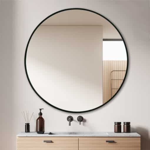 Round Timeless Mirror 100cm x 100cm Black - Image 6