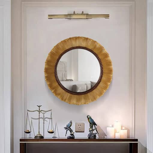 Round Cleopatra Sunburst Mirror 65cm Gold - Image 3