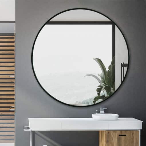 Round Timeless Mirror 100cm x 100cm Black - Image 5