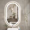 Oval LED Mirror 100cm x 50cm Gold Framed Frosted Defogger Dimmable