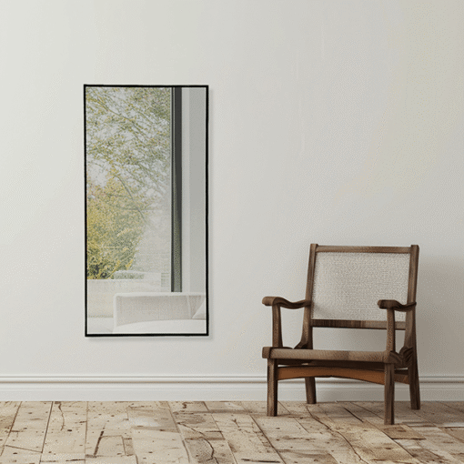 Black Framed Rectangular Wall Mirror Modern 60cm x 120cm Full-Length Mirror for Bedrooms Bathrooms Entryways - Image 3