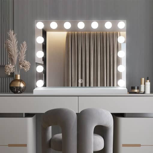Rectangular Hollywood LED Table Mirror 46 x 58cm Frontlit