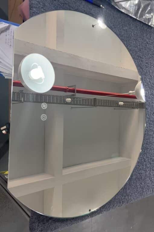 Modern Crescent Moon Wall LED Mirror 63cm x 70cm Backlit Frameless - Image 7