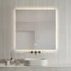 Square Frameless LED Mirror 80 x 80 Backlit Straight Corner