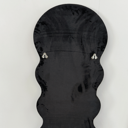 Modern Arched Wavy Velvet Full Length Mirror 160cm x 60cm Black Wall Mirror - Image 8
