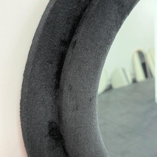 Modern Arched Wavy Velvet Full Length Mirror 160cm x 60cm Black Wall Mirror - Image 9