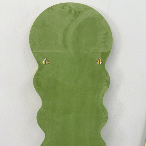Modern Arched Wavy Velvet Full Length Mirror 160cm x 60cm Green Wall Mirror - Image 8