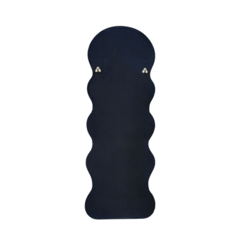 Modern Arched Wavy Velvet Full Length Mirror 160cm x 60cm Black Wall Mirror - Image 3