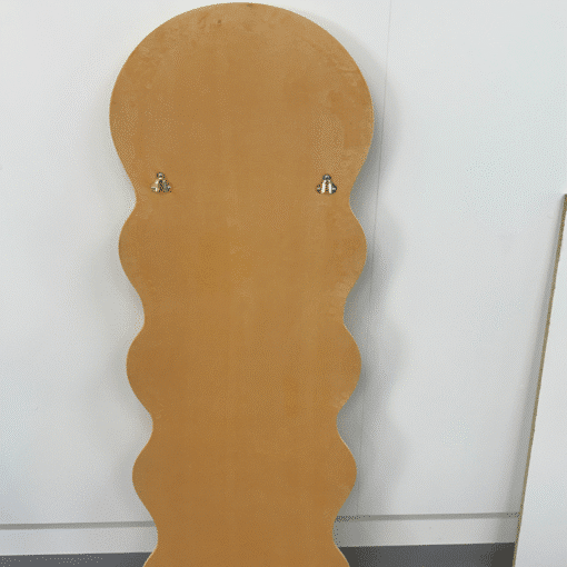 Modern Arched Wavy Velvet Full Length Mirror 160cm x 60cm Peach-Orange Wall Mirror - Image 8