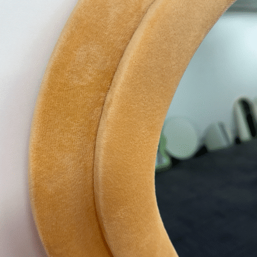 Modern Arched Wavy Velvet Full Length Mirror 160cm x 60cm Peach-Orange Wall Mirror - Image 9
