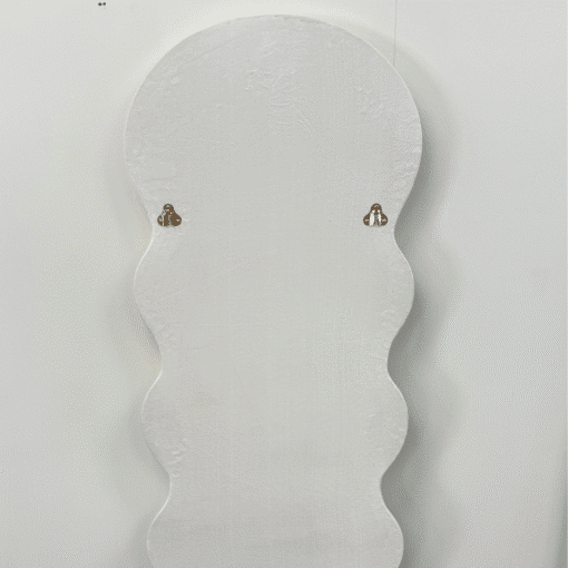 Modern Arched Wavy Velvet Full Length Mirror 160cm x 60cm White Wall Mirror - Image 8