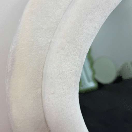 Modern Arched Wavy Velvet Full Length Mirror 160cm x 60cm White Wall Mirror - Image 9